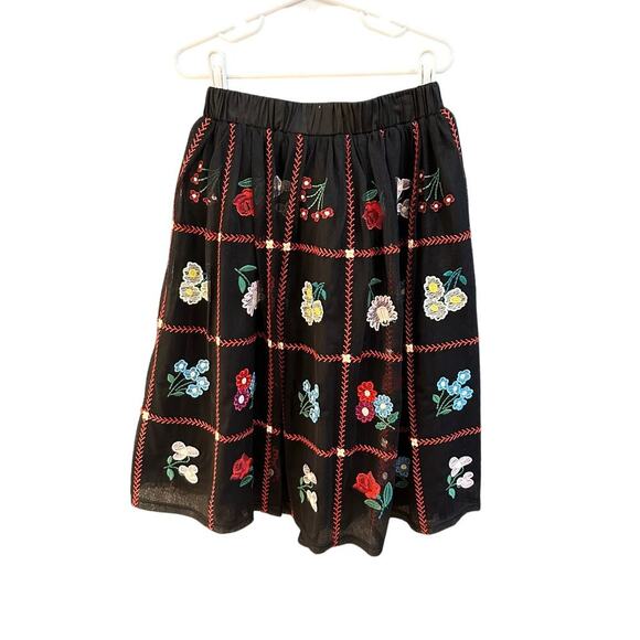 NWT $74 Hanna Andersson Tulle Flower Embroidered Skirt. Sz 120cm (6-7Y)(6C) - Picture 2 of 7